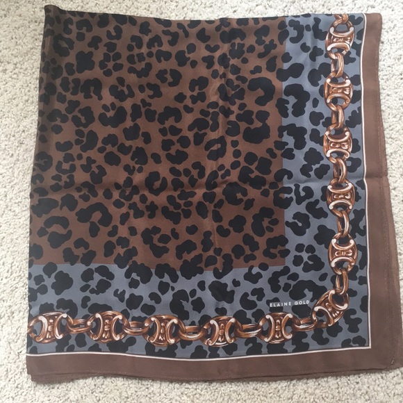 Elaine Gold Silk Scarf - Picture 3 of 4